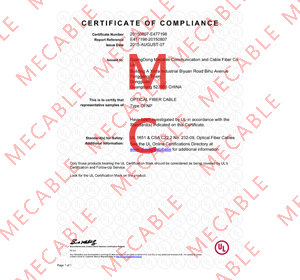 Mecable UL Certificate(OFNP)